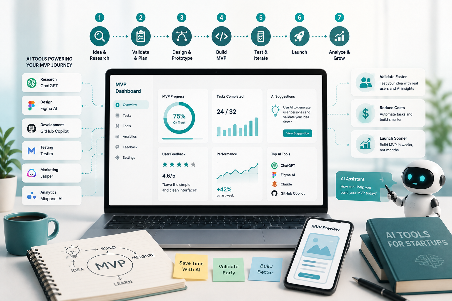 AI Tools for MVP Development: How Startups Can Build Faster, Validate Earlier, and Reduce Costs