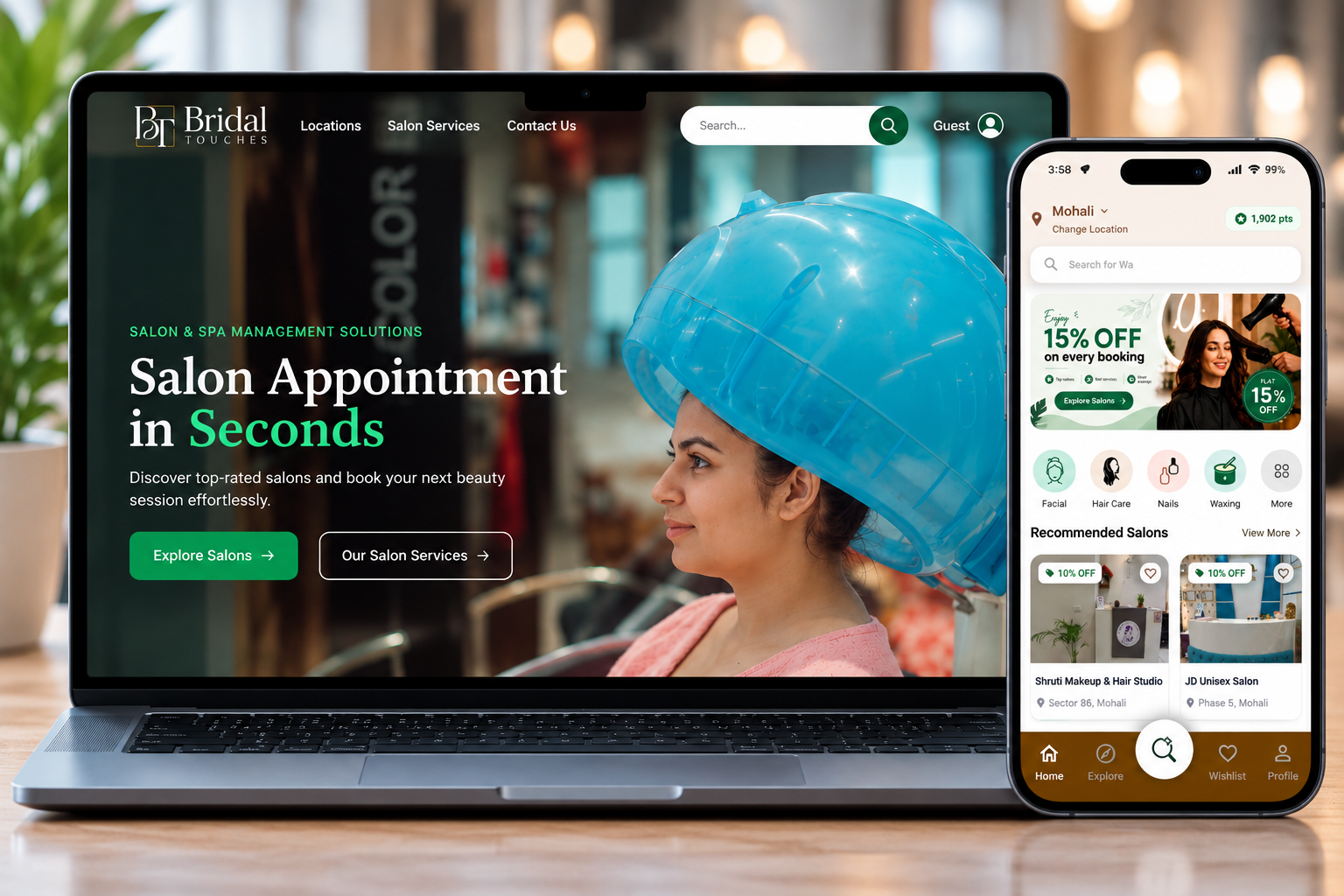 Bridal Touches website and mobile experience preview