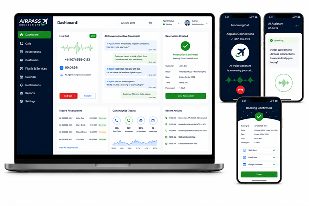 Airpass Connections AI Booking screenshot