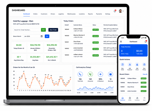 Hold My Luggage CRM screenshot